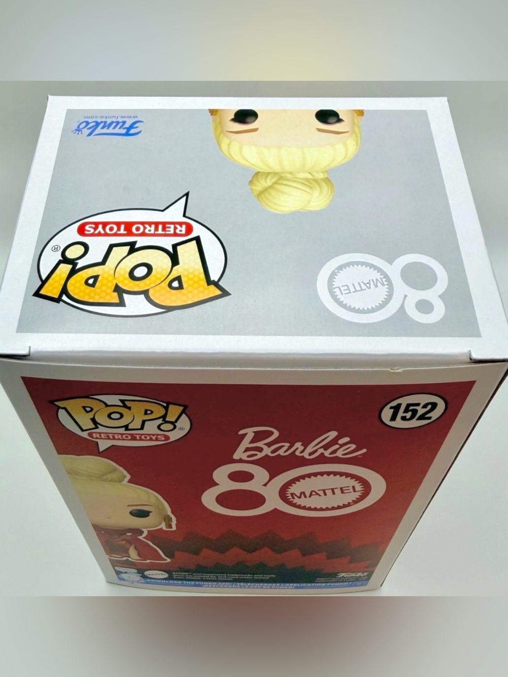 Funko Pop Retro Line, Barbie 80th Anniversary #152 with Red Dress & Cape, NIB - Picture 8 of 10